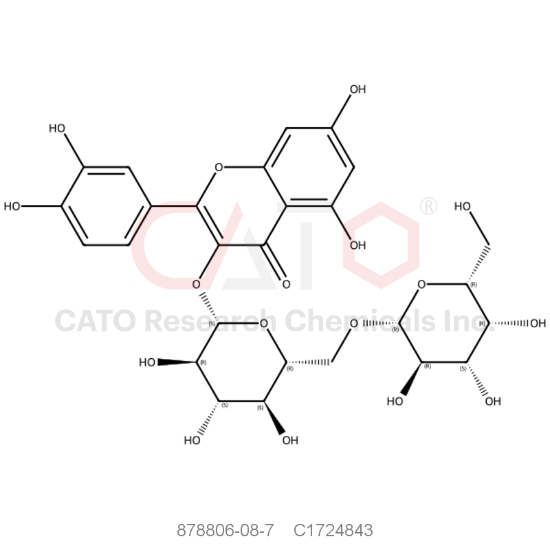 CAS No.:878806-08-7,4H-1-Benzopyran-4-one, 2-(3,4-dihydroxyphenyl)-3-[(6-O-beta-D-galactopyranosyl-beta-D-glucopyranosyl)oxy]-5,7-dihydroxy-