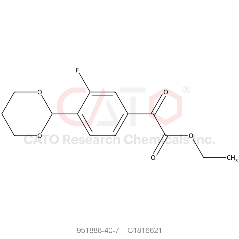 CAS No.:951888-40-7,Ethyl 4-(1,3-dioxan-2-yl)-3-fluorobenzoylformate