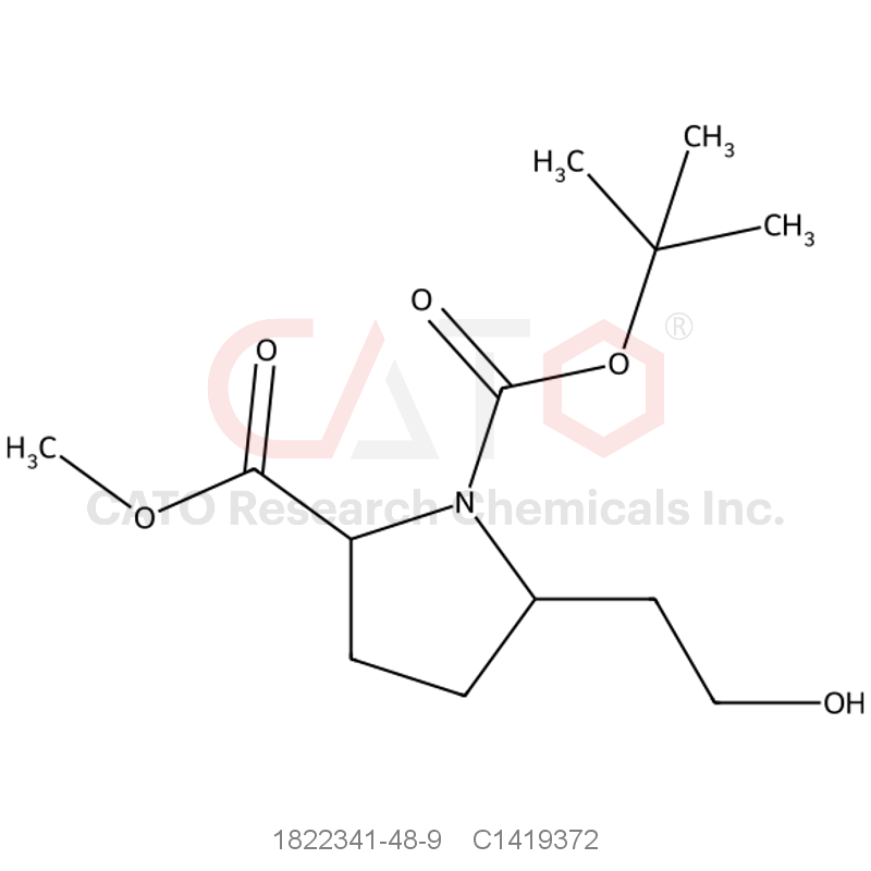 CAS No.:1822341-48-9,1-(Tert-butyl) 2-methyl 5-(2-hydroxyethyl)pyrrolidine-1,2-dicarboxylate