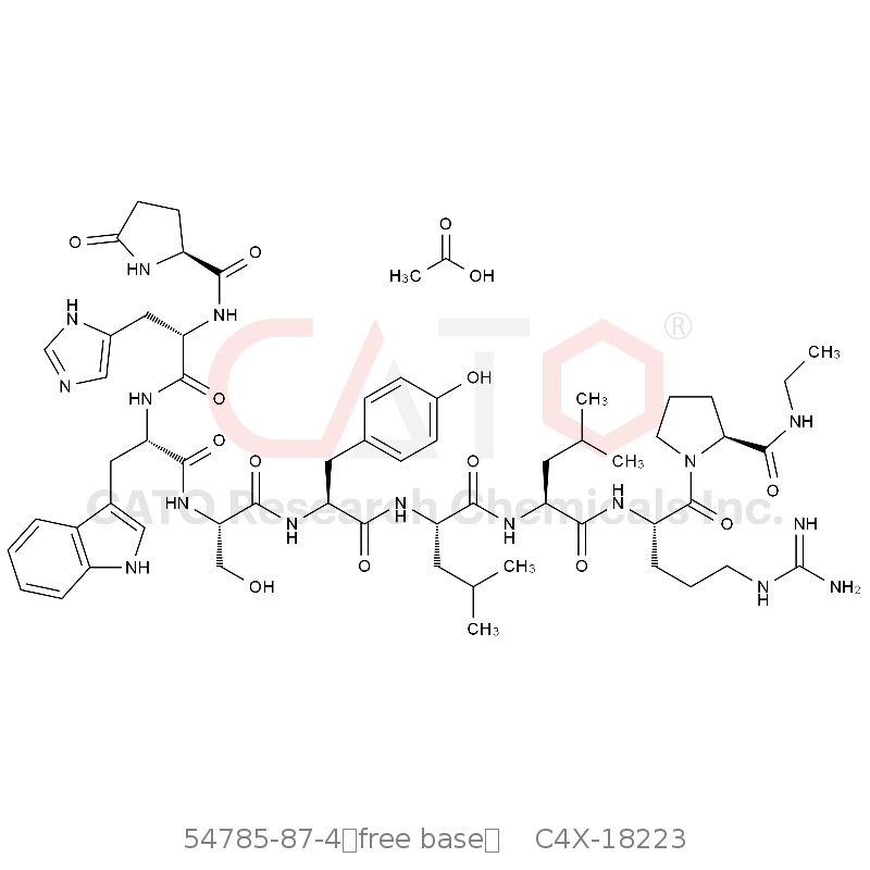 CAS No.:54785-87-4（free base）,Leuprorelin EP Impurity C Acetate
