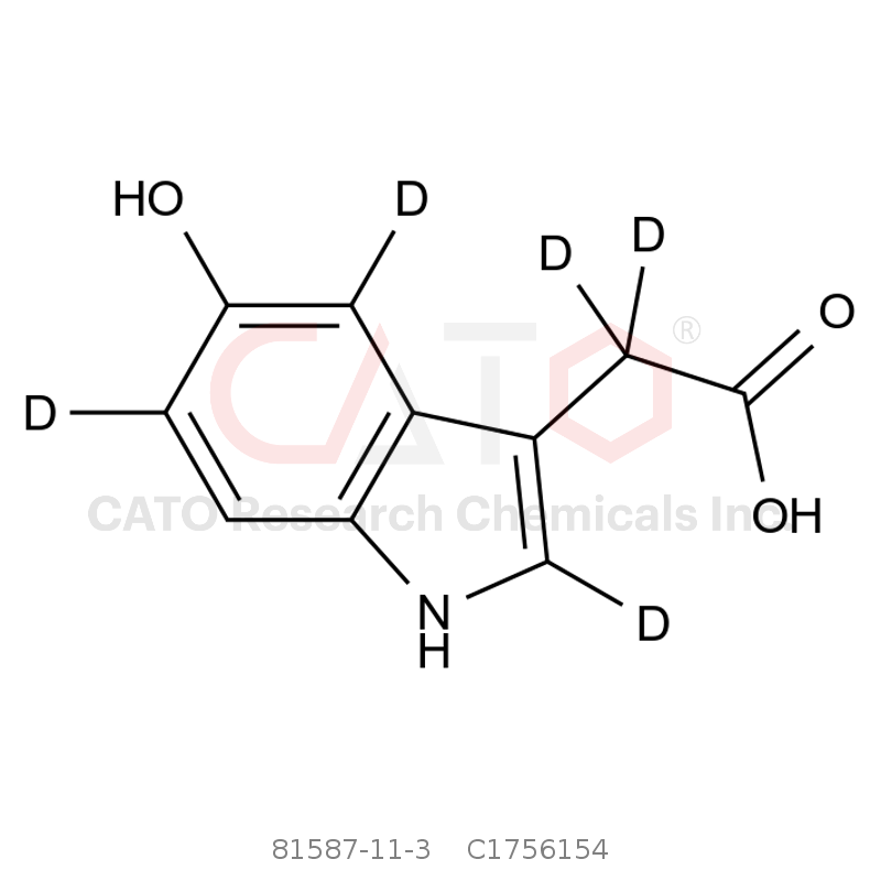 CAS No.:81587-11-3,5-Hydroxyindole-3-acetic Acid-D5