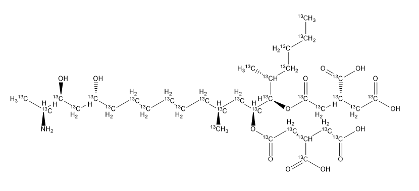 伏马毒素B2-13C34 Fumonisin B2-13C34 CAS 1217481-36-1 结构式 Chemical Structure
