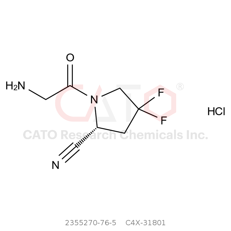 CAS No.:2355270-76-5,(R)-1-(2-Aminoacetyl)-4,4-difluoropyrrolidine-2-carbonitrile hydrochloride