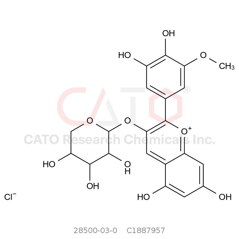 CAS No.:28500-03-0,矮牵牛素-3-O-阿拉伯糖苷