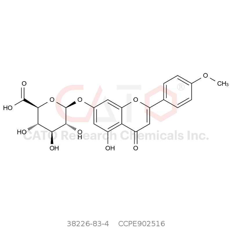 CAS No.:38226-83-4,金合欢素-7-O-葡萄糖醛酸苷
