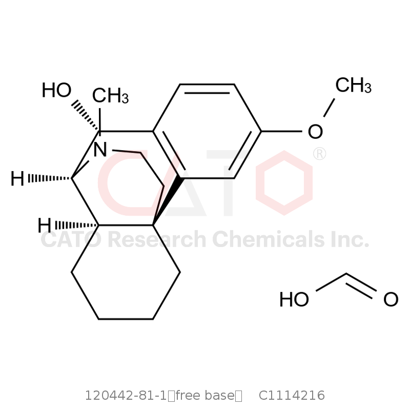 CAS No.:120442-81-1（free base）,Dextromethorphan Impurity 3-methoxy-17-methyl-morphinan-10β-ol  Formic acid