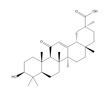 甘草次酸 Glycyrrhetic Acid CAS 471-53-4 结构式 Chemical Structure