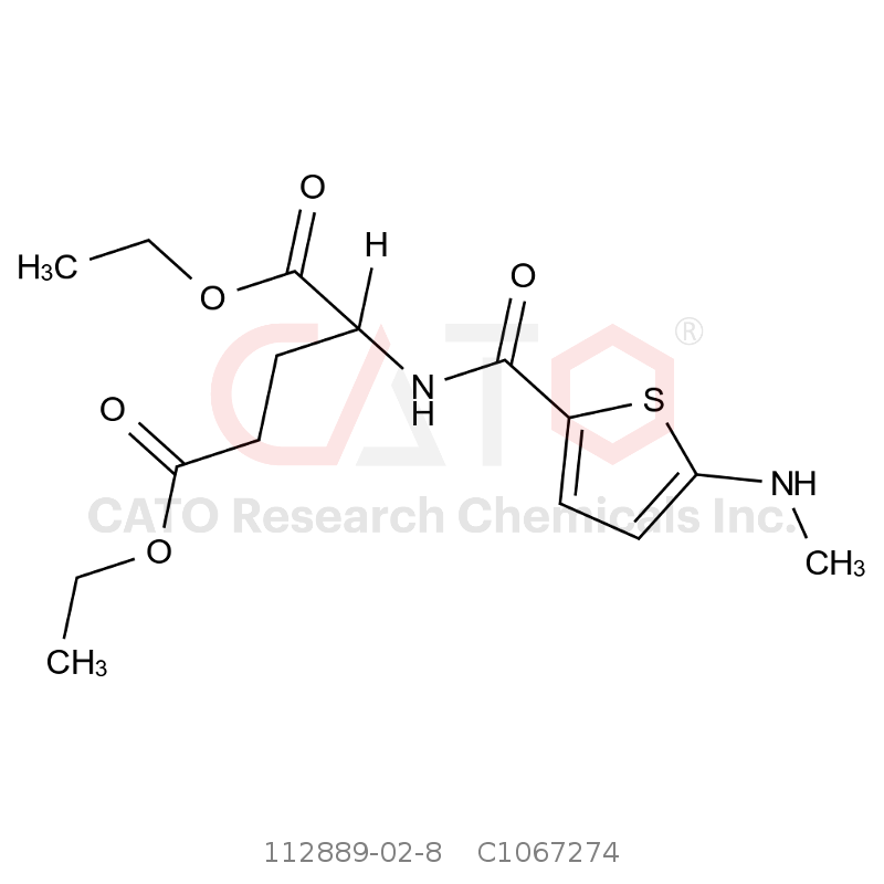 CAS No.:112889-02-8,(S)-Diethyl 2-(5-(methylamino)thiophene-2-carboxamido)pentanedioate
