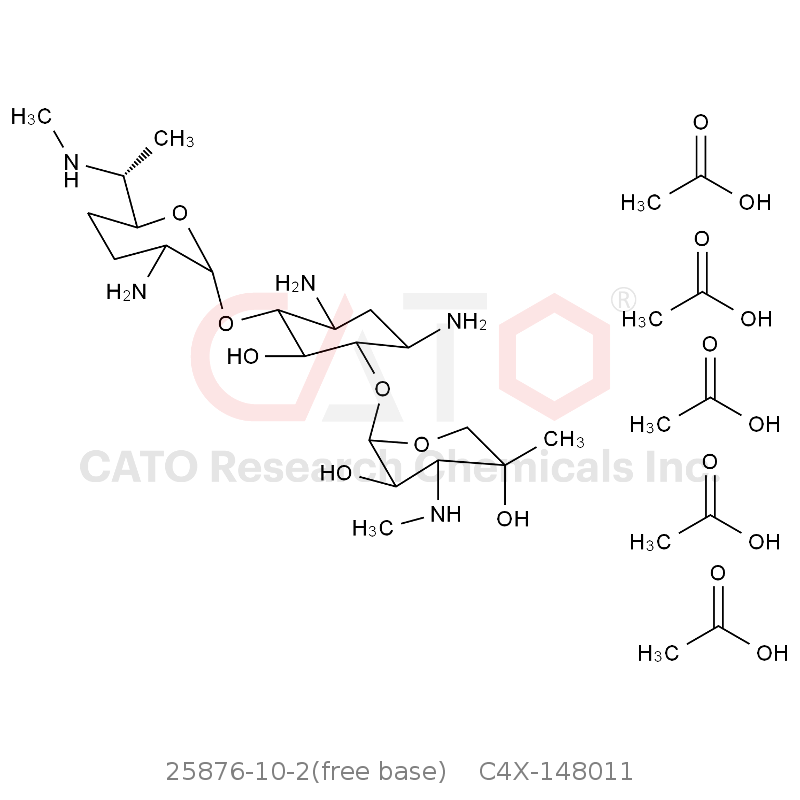 CAS No.:25876-10-2(free base),庆大霉素杂质11 五乙酸盐