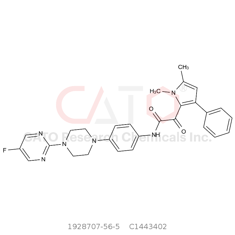 CAS No.:1928707-56-5,2-(1,5-二甲基-3-苯基-1H-吡咯-2-基)-N-(4-(4-(5-氟嘧啶-2-基)哌嗪-1-基)苯基)-2-氧代乙酰胺