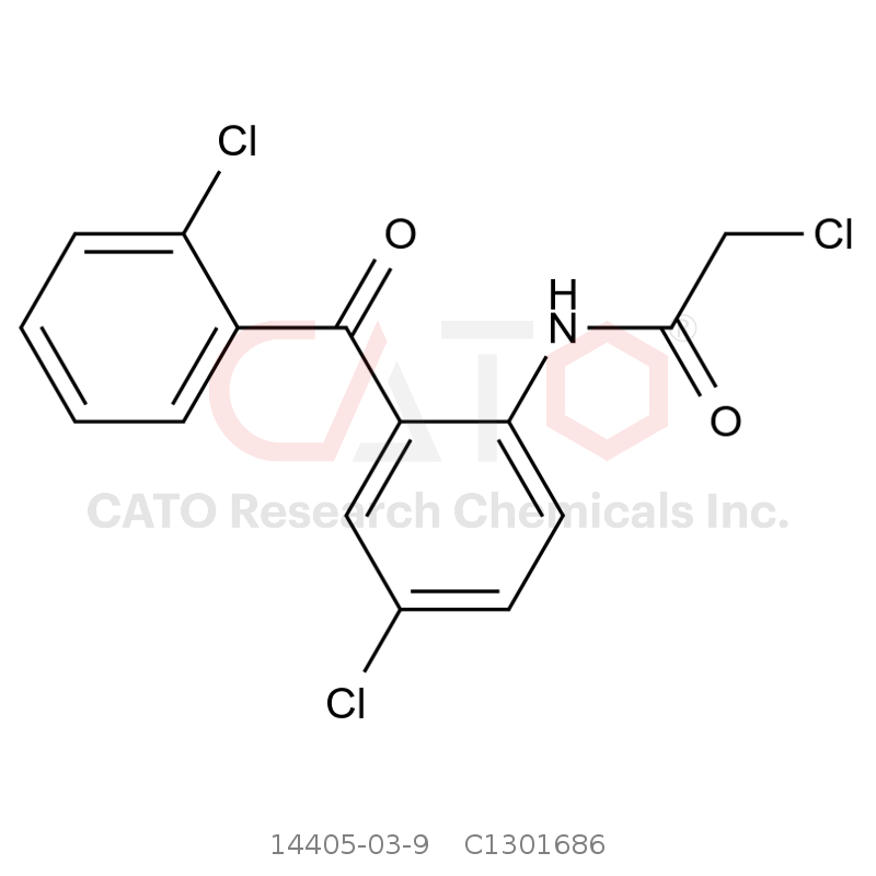 CAS No.:14405-03-9,2-氯-N-(4-氯-2-(2-氯苯甲酰基)苯基)乙酰胺