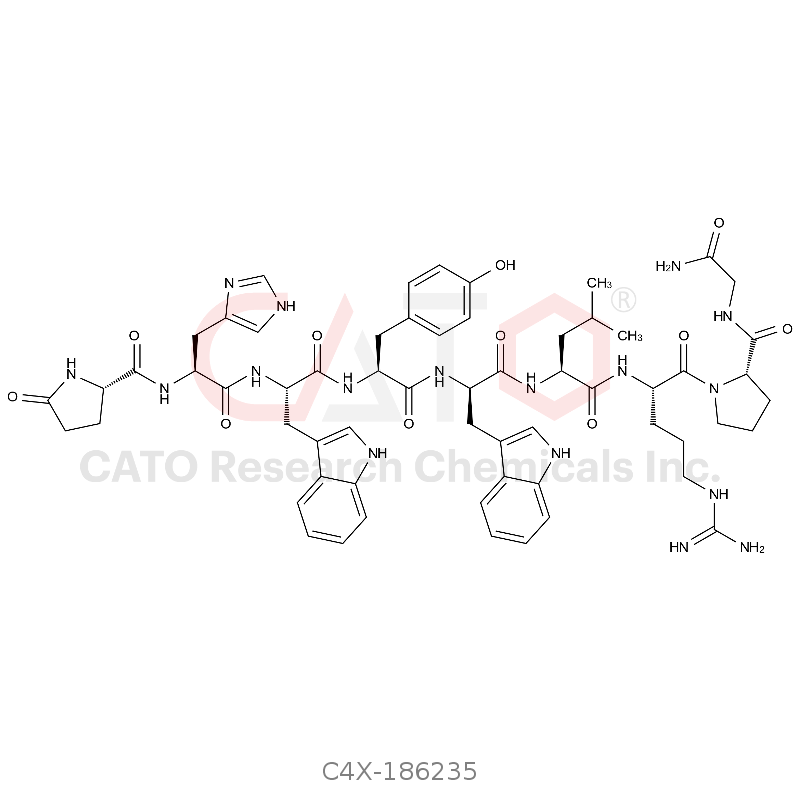 pGlu-His-L-Trp-Tyr-D-Trp-Leu-Arg-Pro-Gly-NH2