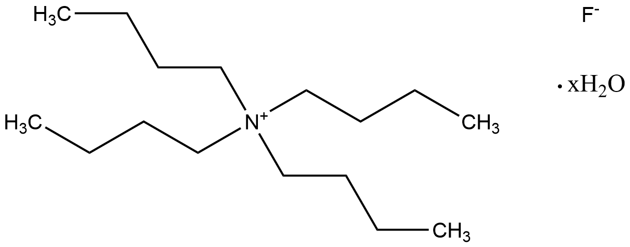 四丁基氟化铵 ·x水合物 Tetrabutylammonium Fluoride ·xHydrate CAS 22206-57-1 结构式 Chemical Structure