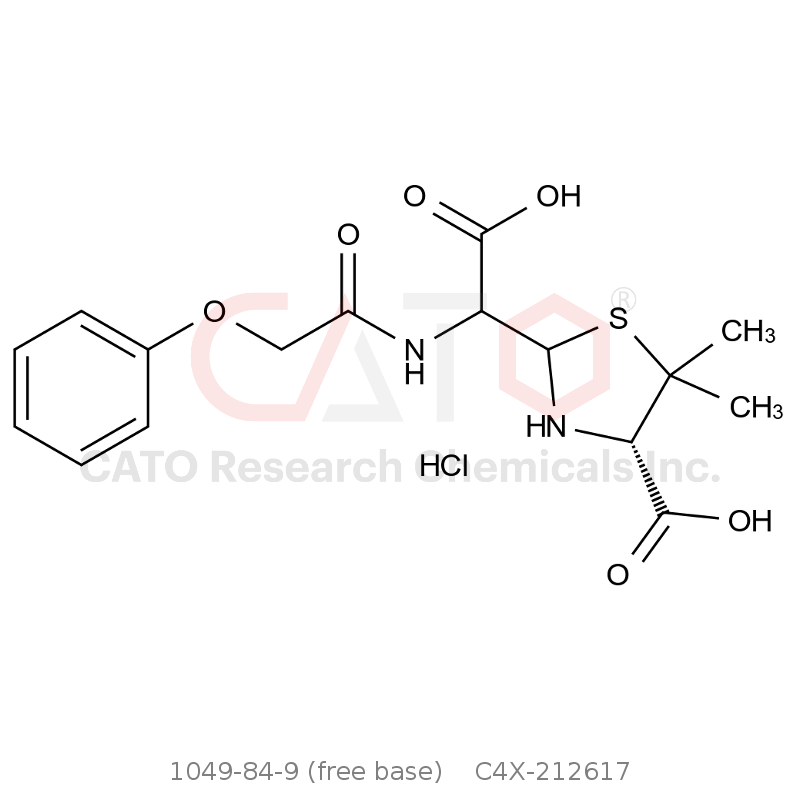 CAS No.:1049-84-9 (free base),苯氧甲基青霉素EP杂质E HCl（苯氧甲基青霉素青霉酸）