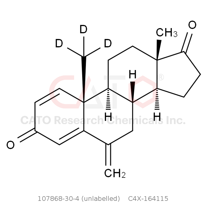 CAS No.:107868-30-4 (unlabelled),Exemestane-d3