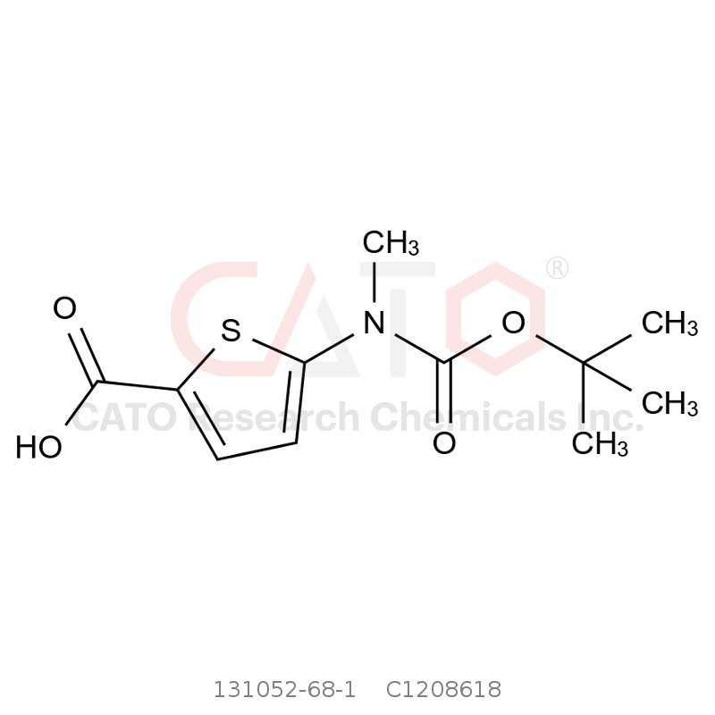 CAS No.:131052-68-1,5-((Tert-butoxycarbonyl)(methyl)amino)thiophene-2-carboxylic acid