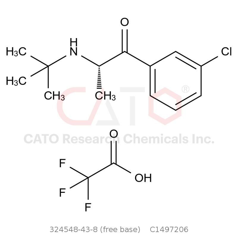 CAS No.:324548-43-8 (free base),(S)-2-(tert-Butylamino)-1-(3-chlorophenyl)propan-1-one TFA
