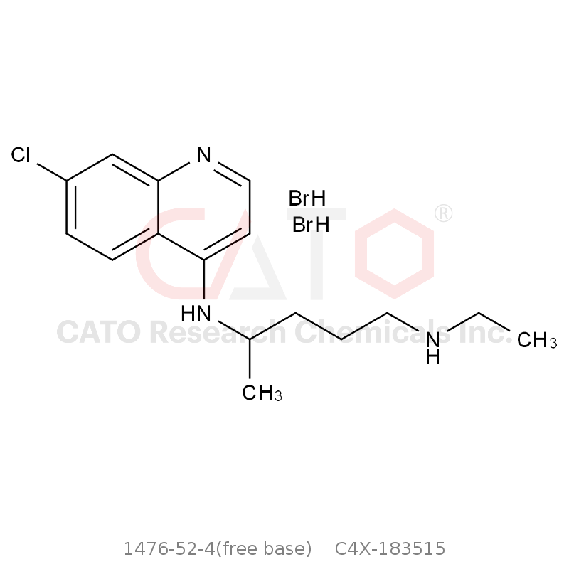 CAS No.:1476-52-4(free base),硫酸羟氯喹EP杂质D二溴化氢(二溴去乙基氯喹)