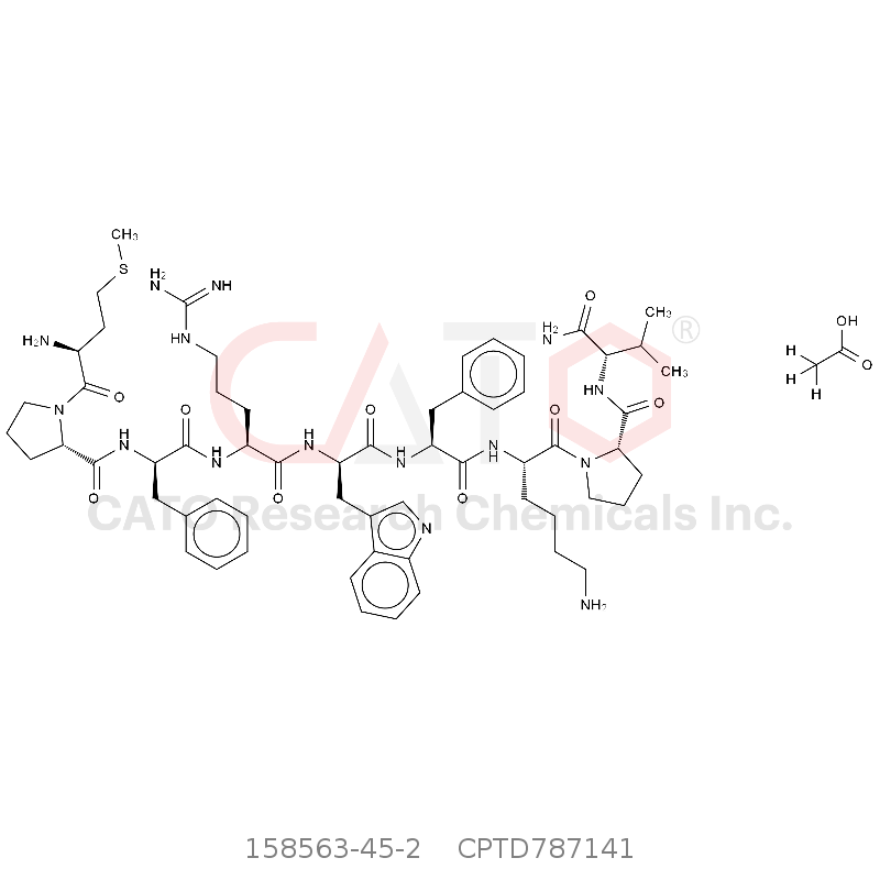 CAS No.:158563-45-2,(蛋氨酸5,脯氨酸6,D-苯丙氨酸7,D-色氨酸9,苯丙氨酸10)-α-MSH肽(5-13)醋酸盐