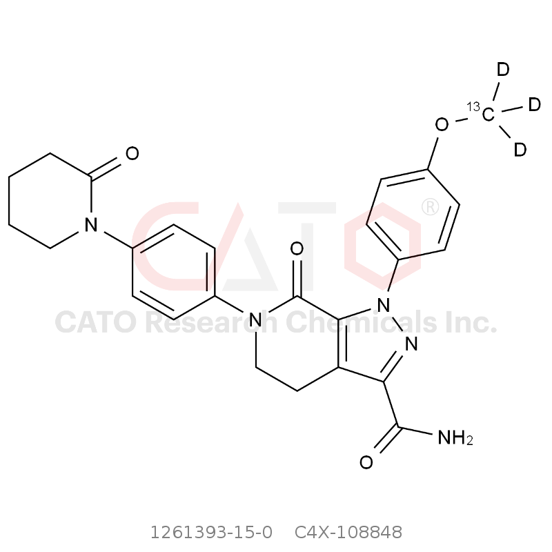 CAS No.:1261393-15-0,阿哌沙班-13C,d3