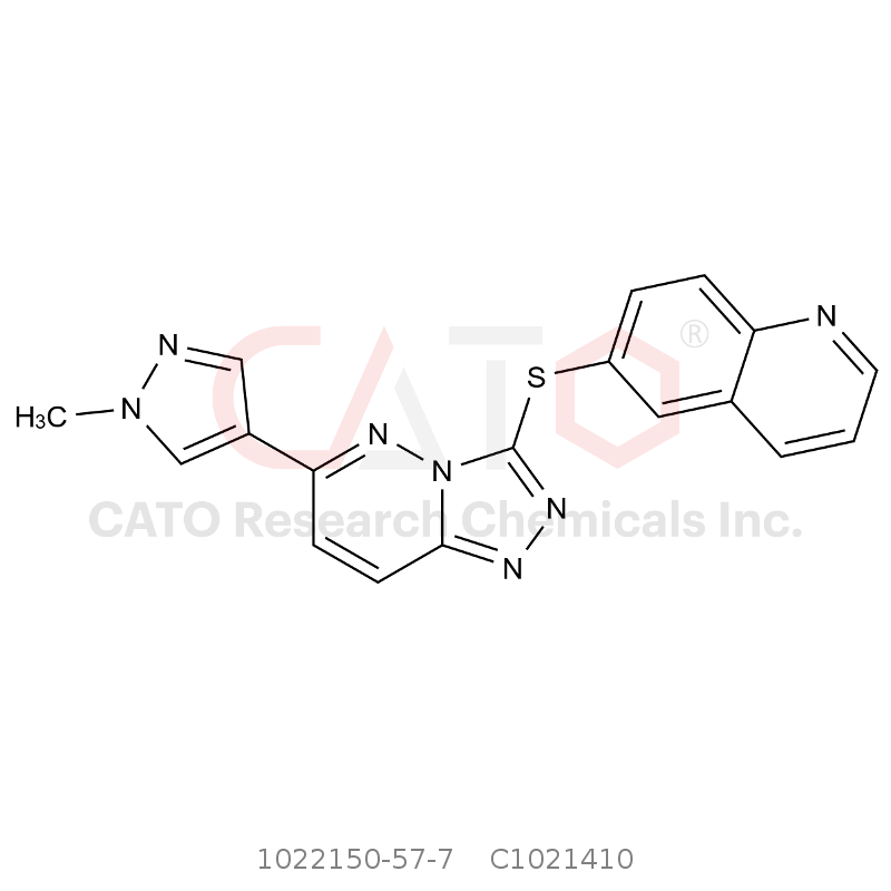 CAS No.:1022150-57-7,6-((6-(1-甲基-1H-吡唑-4-基)-[1,2,4]三唑并[4,3-b]哒嗪-3-基)硫基)喹啉