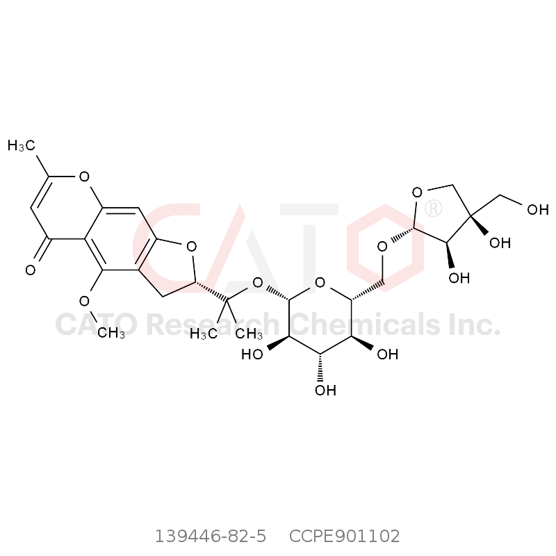 CAS No.:139446-82-5,5-O-甲基维斯阿米醇-4'-O-β-D-呋喃芹糖基-(1→6)-β-D-吡喃葡萄糖苷