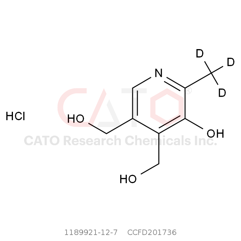 CAS No.:1189921-12-7,吡哆醇-d3盐酸盐