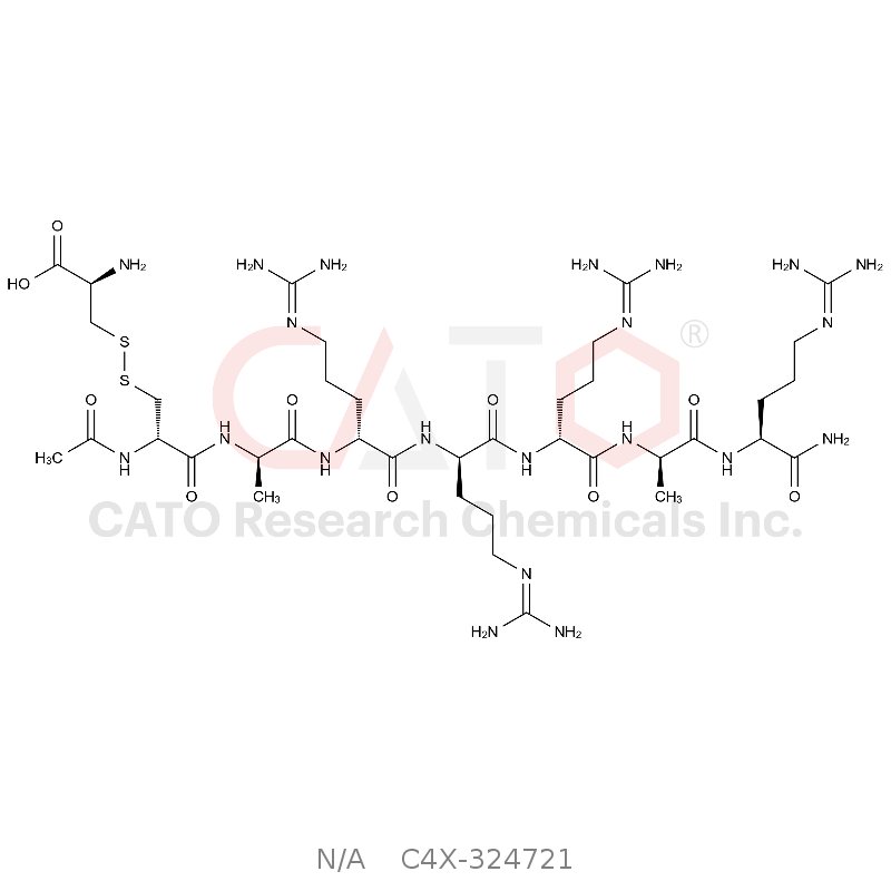 Ac-D-Cys(H-Cys-OH)-D-Ala-D-Arg-D-Arg-D-Arg-D-Ala-Arg-NH2