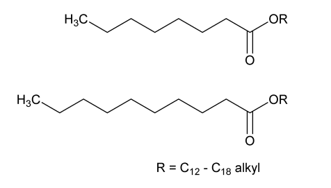 椰油酰基辛酸酯 Cocoyl Caprylocaprate CAS 95912-86-0 结构式 Chemical Structure