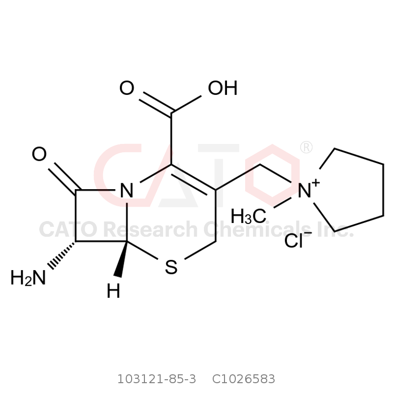 CAS No.:103121-85-3,1-(((6R,7R)-7-Amino-2-carboxy-8-oxo-5-thia-1-azabicyclo[4.2.0]oct-2-en-3-yl)methyl)-1-methylpyrrolidin-1-ium chloride