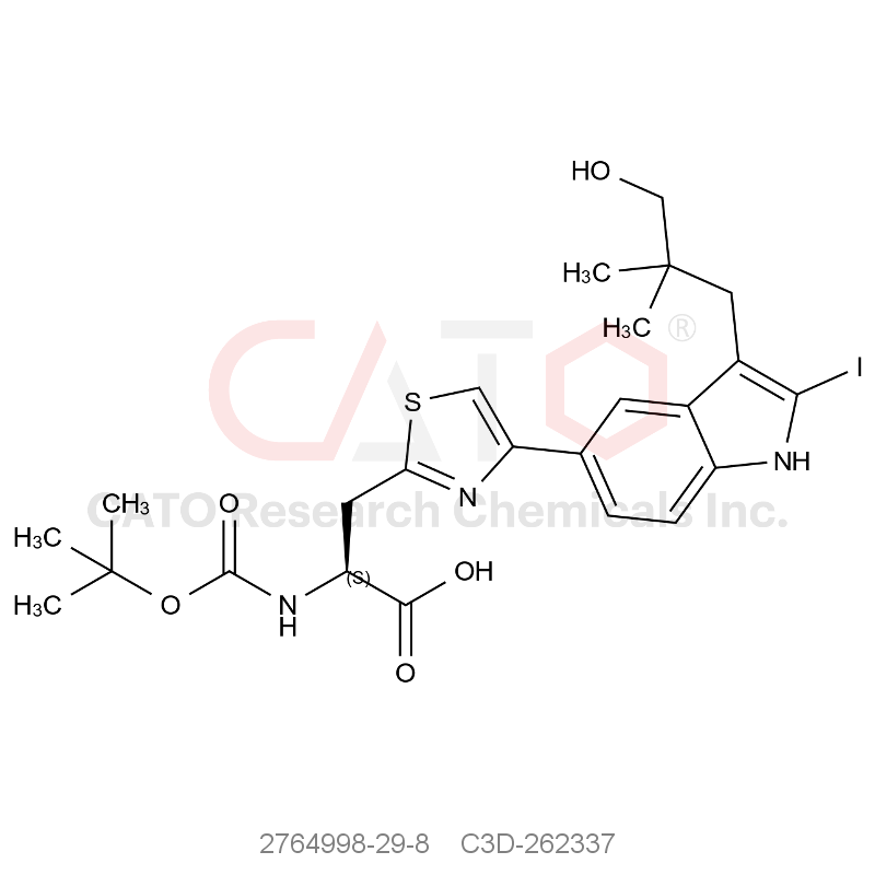 CAS No.:2764998-29-8,（S） -2-（（叔丁氧羰基）氨基）-3-（4-（3-（3-羟基-2,2-二甲基丙基）-2-碘-1H-吲哚-5-基）噻唑-2-基）丙酸
