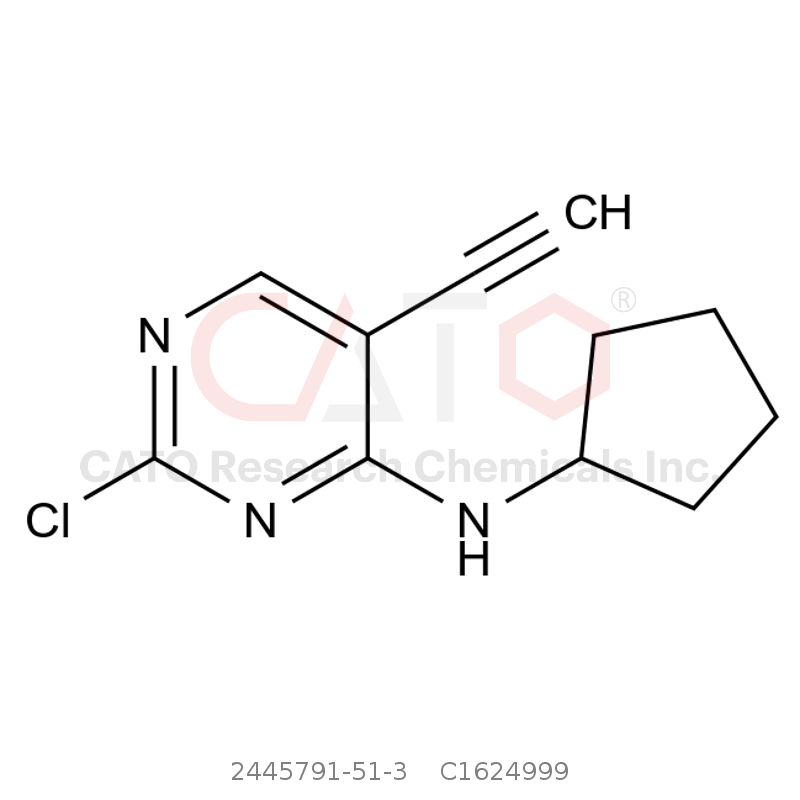 CAS No.:2445791-51-3,2-Chloro-N-cyclopentyl-5-ethynyl-4-pyrimidinamine