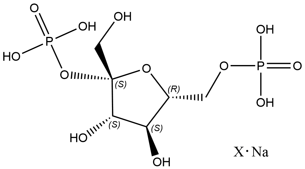 ((2S,3S,4S,5R)-3,4-二羟基-2-(膦酰氧基)-5-((膦酰氧基)甲基)四氢呋喃-2-基)甲醇x钠盐 β-D-Fructofuranose, 2,6-bis(dihydrogen phosphate), xsodium salt CAS 84364-89-6 结构式 Chemical Structure