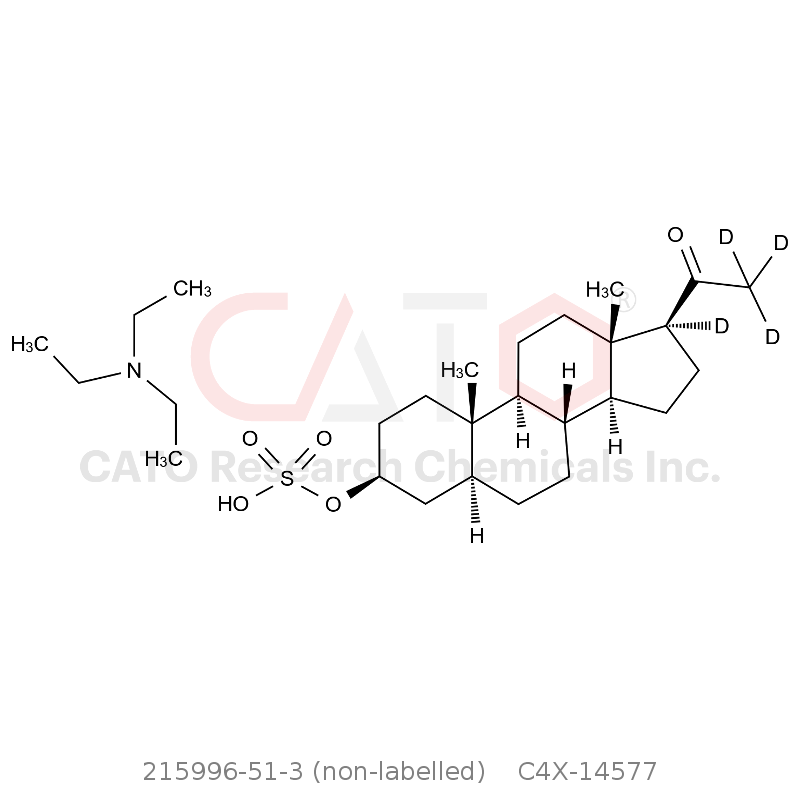 CAS No.:215996-51-3 (non-labelled),别孕烯醇酮-d4 硫酸三乙胺盐
