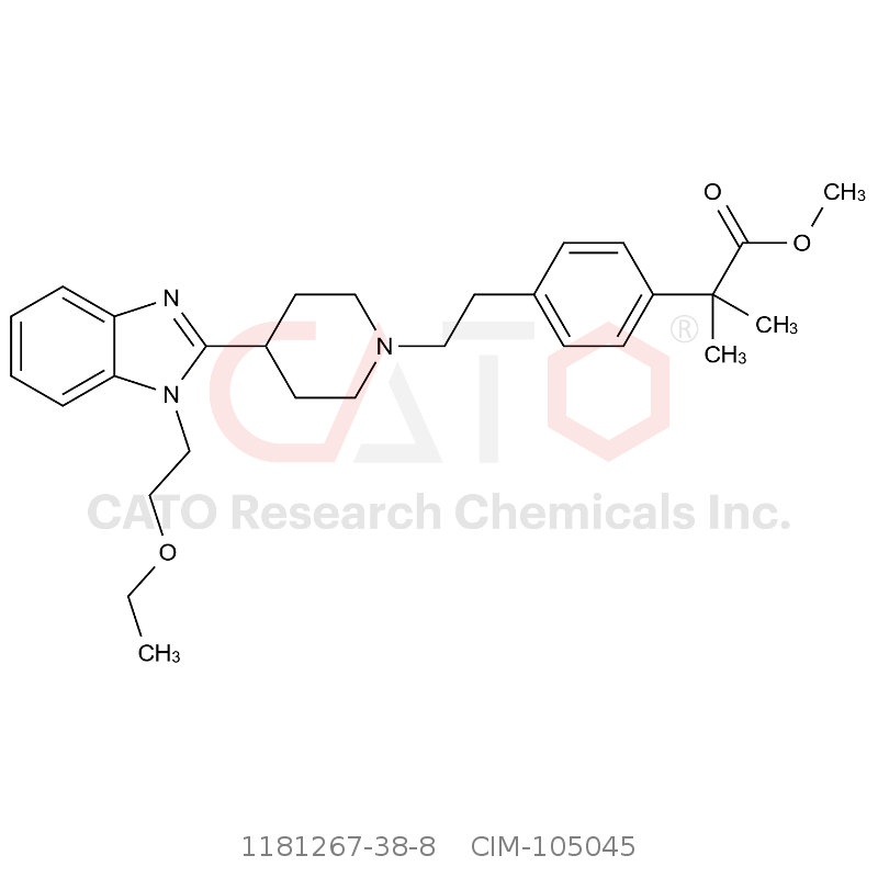 CAS No.:1181267-38-8,2-(4-(2-(4-(1-(2-乙氧基乙基)-1H-苯并[d]咪唑-2-基)哌啶-1-基)乙基)苯基)-2-甲基丙酸甲酯