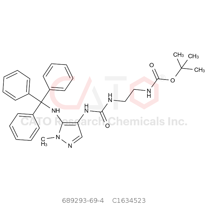CAS No.:689293-69-4,2-Methyl-3-tritylamino-4-[(2-N-bocamino)ethylaminoacarbonyl]amino-2H-pyrazole