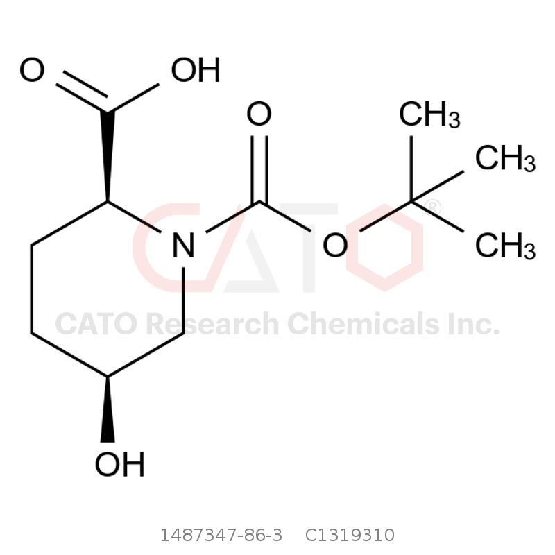 CAS No.:1487347-86-3,(2S,5S)-1-(Tert-Butoxycarbonyl)-5-hydroxypiperidine-2-carboxylic Acid