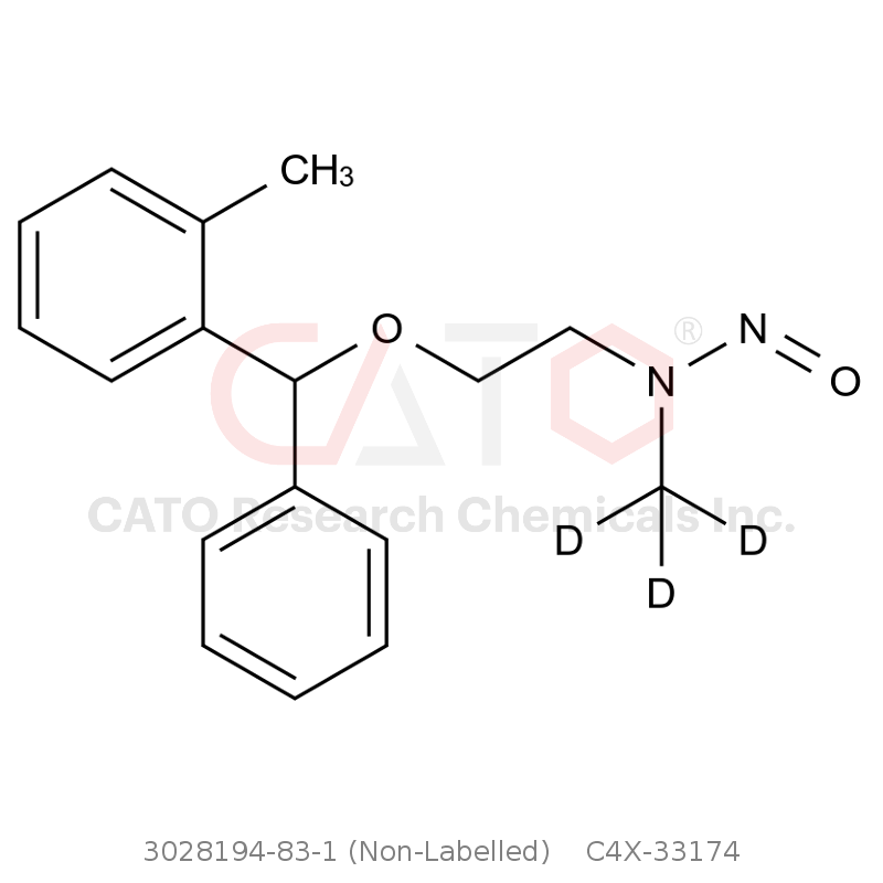 CAS No.:3028194-83-1 (Non-Labelled),N-Nitroso N-Desmethyl Orphenadrine-d3