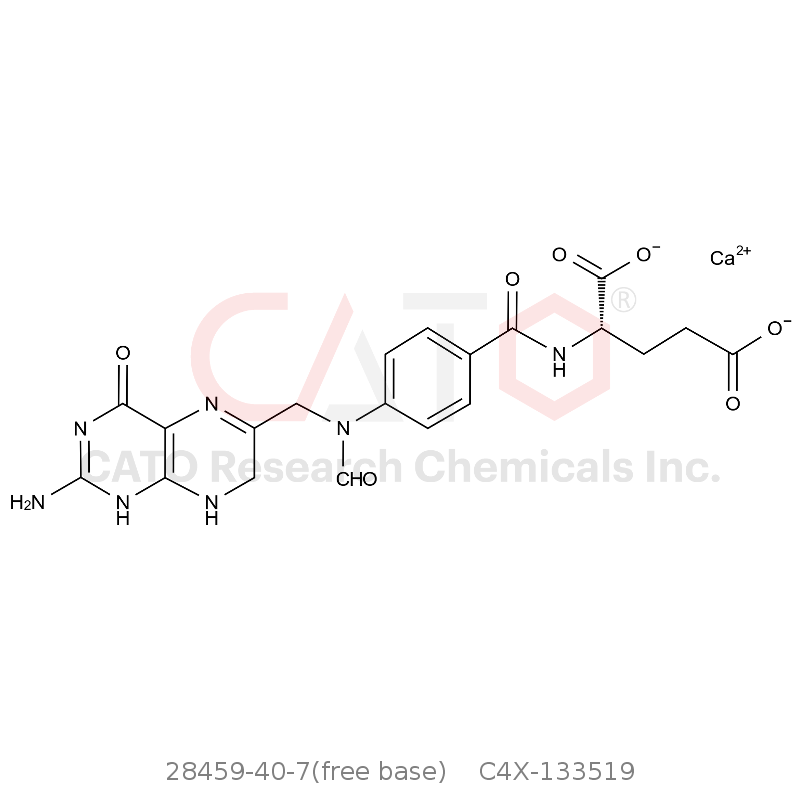 CAS No.:28459-40-7(free base),左亚叶酸钙EP杂质F(钙盐）