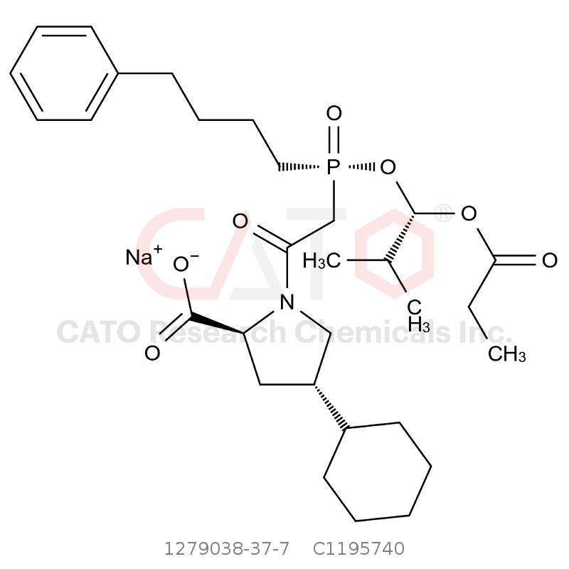 CAS No.:1279038-37-7,sodium (2S,4S)-4-cyclohexyl-1-(2-((S)-((S)-2-methyl-1-(propionyloxy)propoxy)(4-phenylbutyl)phosphoryl)acetyl)pyrrolidine-2-carboxylate