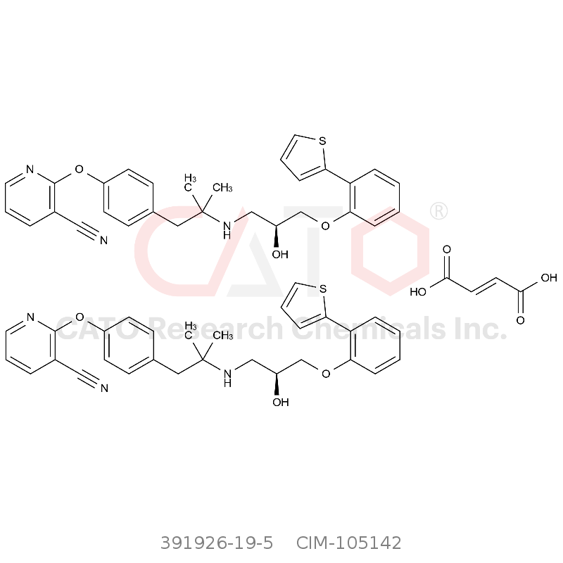 CAS No.:391926-19-5,(S)-2-(4-(2-((2-hydroxy-3-(2-(thiophen-2-yl)phenoxy)propyl)amino)-2-methylpropyl)phenoxy)nicotinonitrile hemifumarate