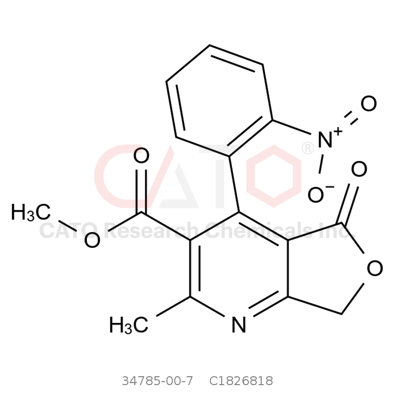 CAS No.:34785-00-7,methyl 2-methyl-4-(2-nitrophenyl)-5-oxo-5,7-dihydrofuro[3,4-b]pyridine-3-carboxylate
