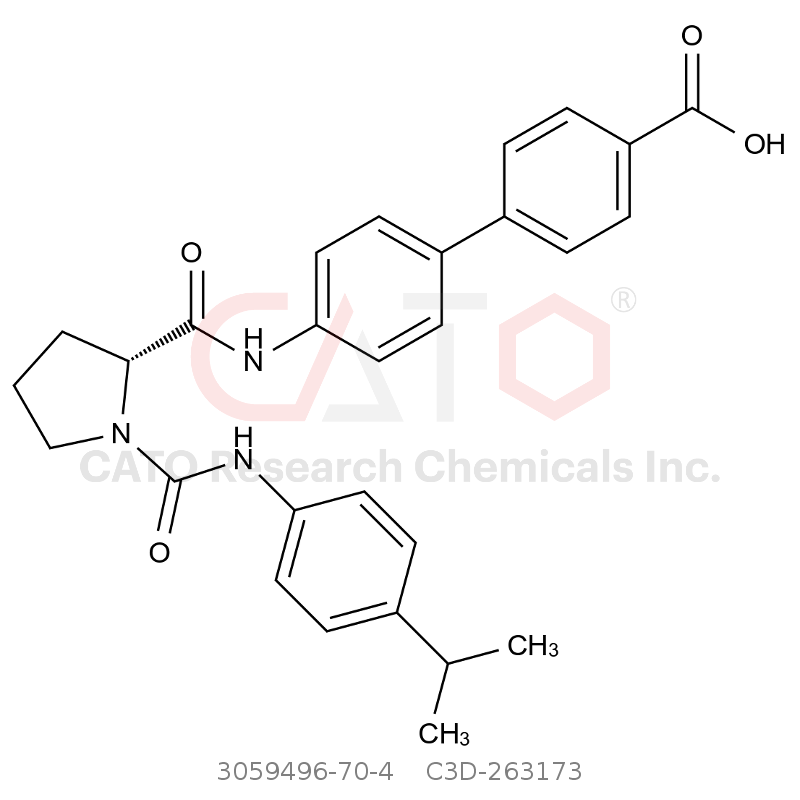 CAS No.:3059496-70-4,(R)-4’-[1-[(4-异丙基苯基)氨基甲酰基]吡咯烷-2-甲酰氨基]-[1,1’-联苯]-4-甲酸