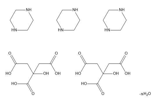 枸橼酸哌嗪·x水合物 Piperazine Citrate ·xHydrate CAS 41372-10-5 结构式 Chemical Structure