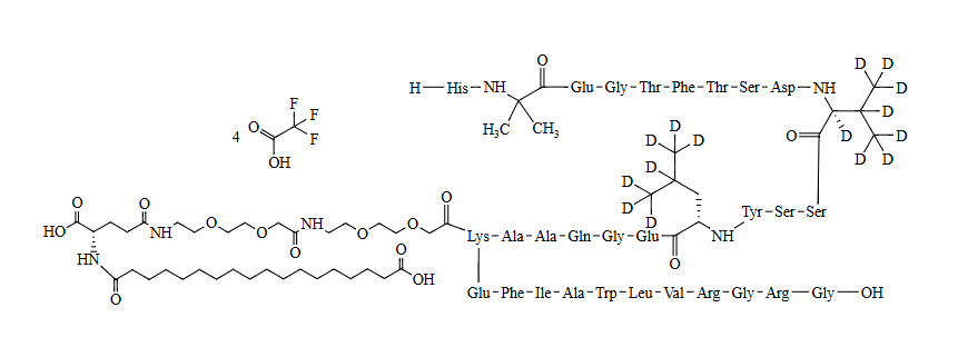 司美格鲁肽-d15 Semaglutide-d15 CAS 910463-68-2(non-labelled) 结构式 Chemical Structure