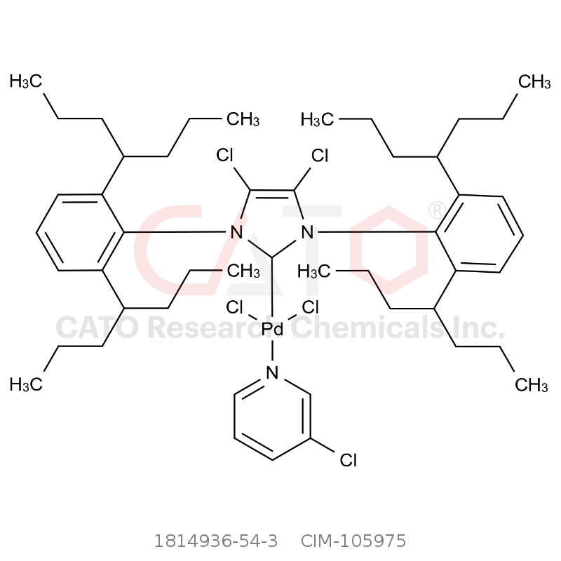 CAS No.:1814936-54-3,(SP-4-1)-[1,3-Bis[2,6-bis(1-propylbutyl)phenyl]-4,5-dichloro-1,3-dihydro-2H-imidazol-2-ylidene]dichloro(3-chloropyridine-κN)-Palladium