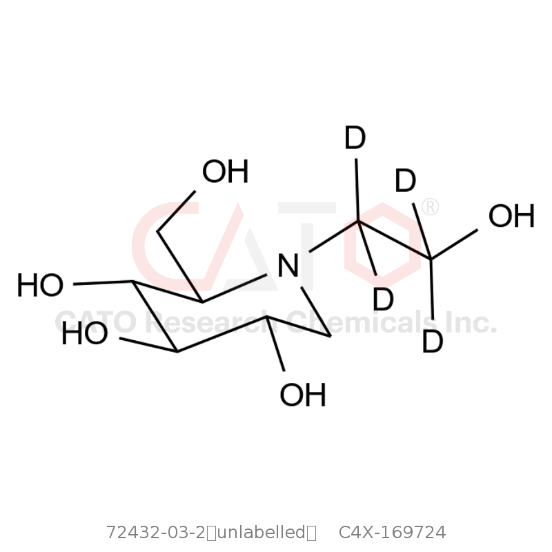 CAS No.:72432-03-2（unlabelled）,Miglitol-d4