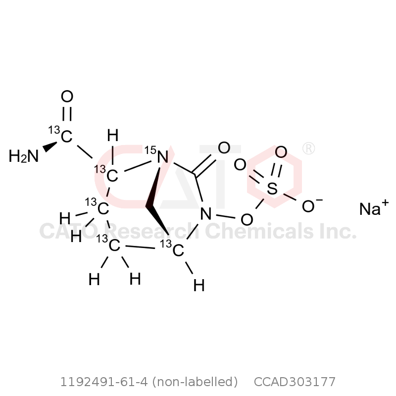 CAS No.:1192491-61-4 (non-labelled),阿维巴坦钠盐-13C5,15N