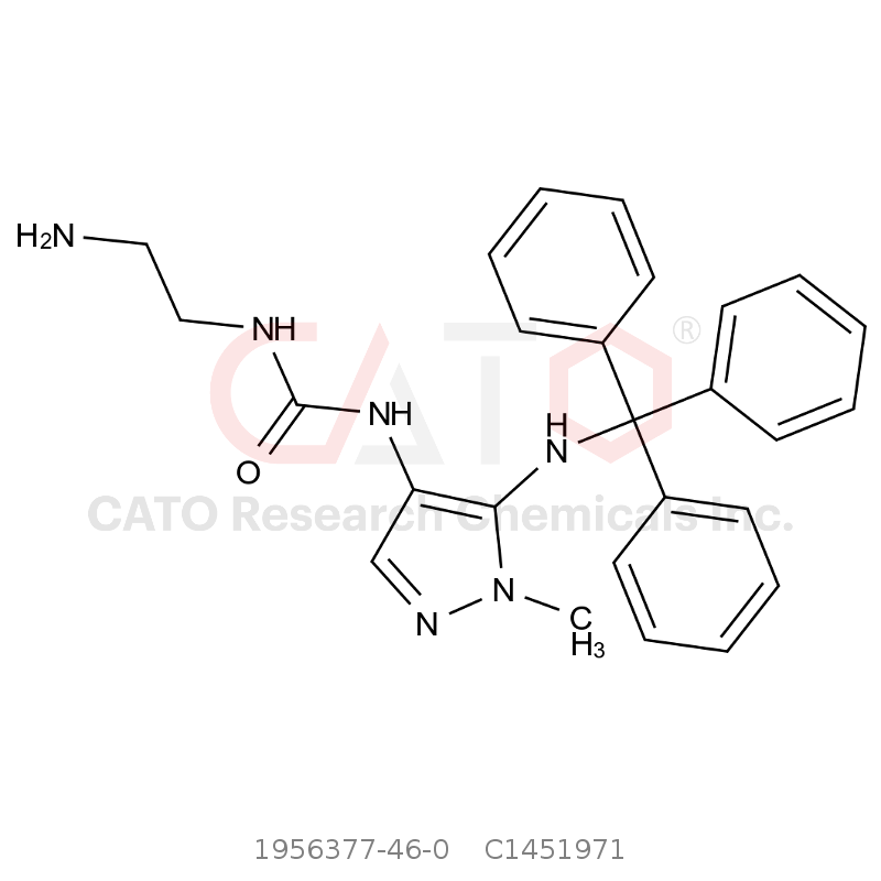 CAS No.:1956377-46-0,1-(2-Aminoethyl)-3-(1-methyl-5-(tritylamino)-1H-pyrazol-4-yl)urea