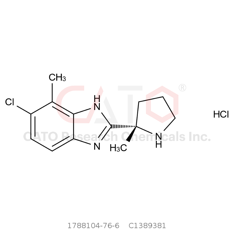 CAS No.:1788104-76-6,(S)-6-氯-7-甲基-2-(2-甲基吡咯烷-2-基)-1H-苯并[d]咪唑盐酸盐